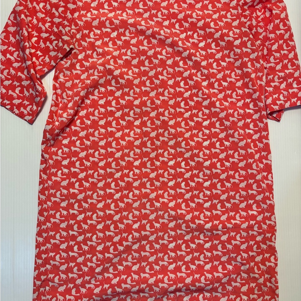 GAP coral Dress with White Cat Silhouette Print medium